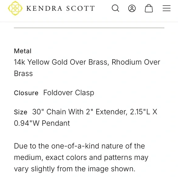 Kendra Scott Abbie long pendant NWT - Picture 9 of 13